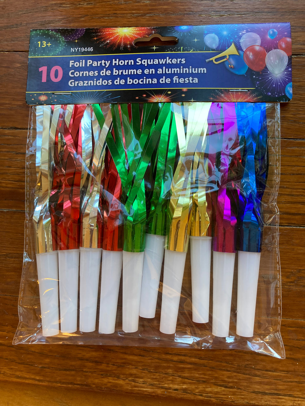 10 Foil Party Horn Squawkers - New Year's