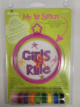 Load image into Gallery viewer, Girls rule My 1st Stitch-Counted cross stitch kit
